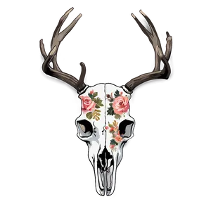 Floral Deer Skull Graphic Png Ieq82 PNG image