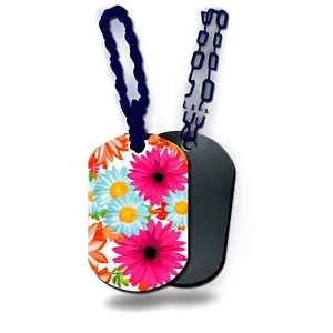 Floral Dog Tags PNG Xof PNG