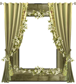 Floral Draped Frame Design PNG image