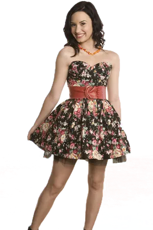 Floral Dress Woman Smiling PNG