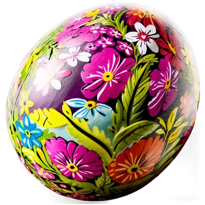 Floral Easter Egg PNG 2