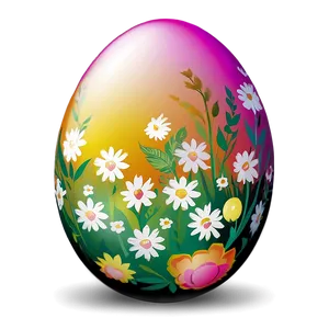 Floral Easter Egg PNG Mee