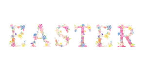 Floral Easter Text Design PNG image