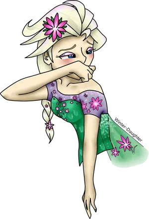 Floral Elsa Fan Art PNG