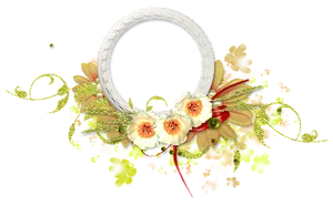 Floral Embellished Circular Frame