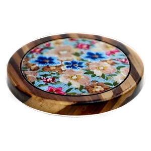 Floral Fabric Coaster PNG 06252024