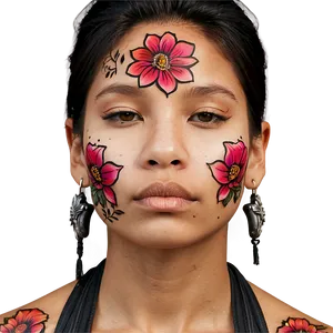 Floral Face Tattoo Png 52 PNG image