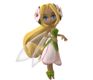 Floral Fairy Cartoon Character PNG image