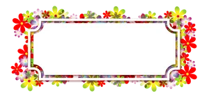 Floral Frame Black Background