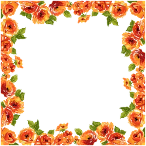 Floral Frame Black Background PNG image