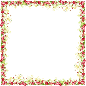 Floral Frame Black Background PNG