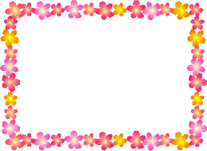 Floral Frame Border Design PNG image