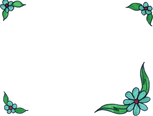Floral Frame Corner Design PNG