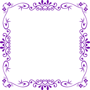 Floral Frame Design Purpleand Blue PNG image