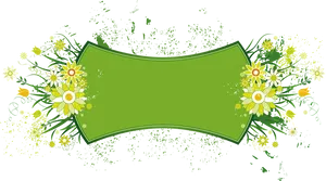 Floral Frame Green Banner Design PNG image