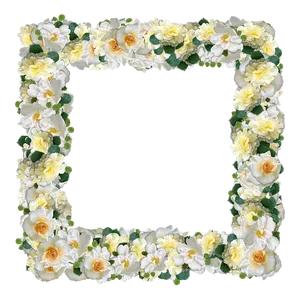 Floral_ Frame_of_ Yellow_and_ White_ Roses.png PNG image