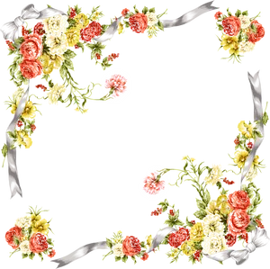 Floral_ Frame_on_ Black_ Background_ Vector PNG image