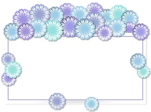 Floral Frame Purple Blue Gradient