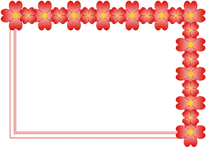 Floral Frame Red Flowers Border PNG