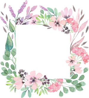 Floral Frame Watercolor Design PNG image