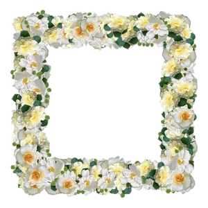 Floral_ Frame_with_ Yellow_ Roses PNG image