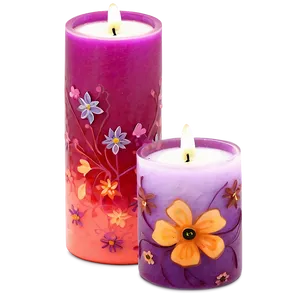 Floral Garden Candle PNG 12