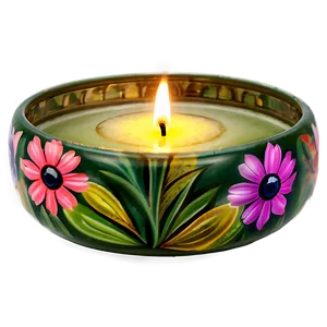 Floral Garden Candle PNG Etp