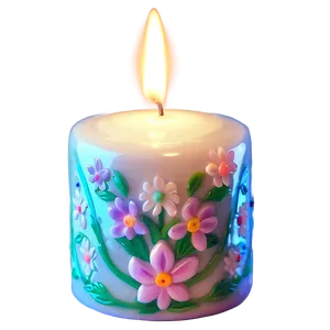 Floral Garden Candle PNG Pug