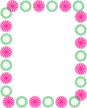 Floral Geometric Border Design PNG image