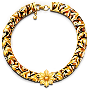 Floral Gold Necklace PNG 06122024