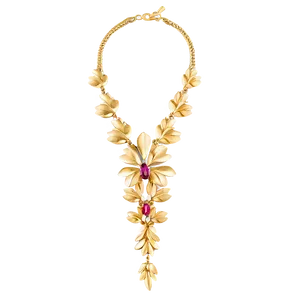 Floral Gold Necklace PNG 51