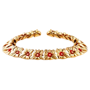 Floral Gold Necklace PNG 80