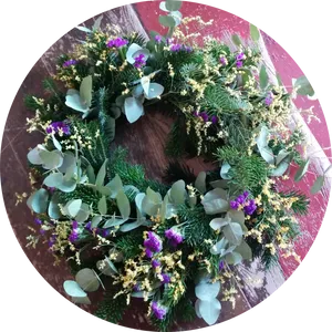 Floral Greenery Wreathon Table PNG