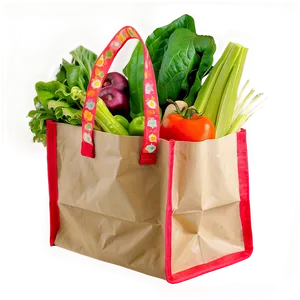 Floral Grocery Bag PNG Gof