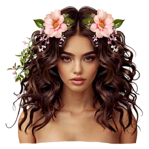 Floral Hair Clipart Png 74 PNG image