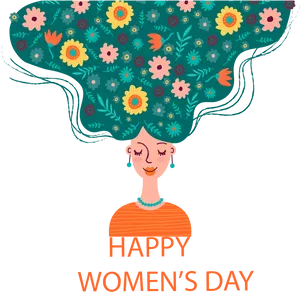 Floral Hair Womens Day Celebration PNG image