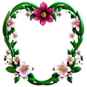 Floral Heart Border PNG 69