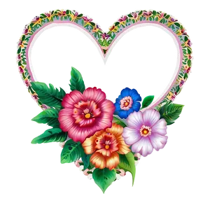 Floral Heart Border PNG Rak PNG
