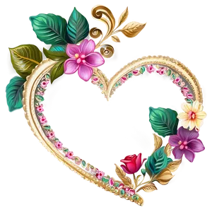 Floral Heart Clipart Decoration PNG 49