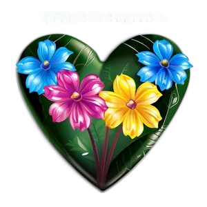Floral Heart Clipart PNG 06132024