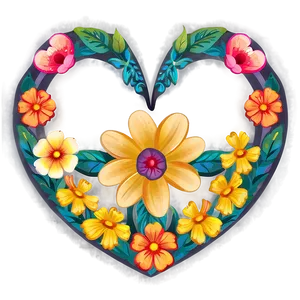 Floral Heart Clipart PNG Shv92