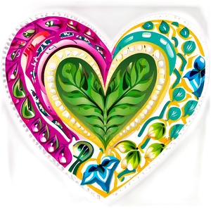 Floral Heart Doodle Png 06262024 PNG image