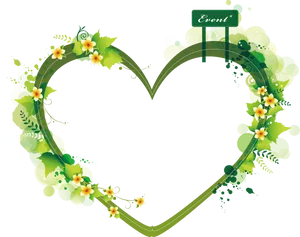 Floral Heart Event Invitation Background PNG image
