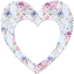 Floral Heart Frame PNG image