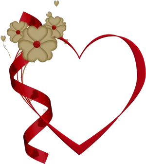Floral Heart Frame Design PNG image