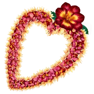 Floral Heart Frame PNG C