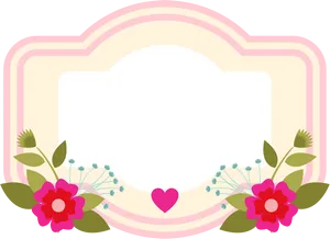 Floral Heart Frame Template PNG image