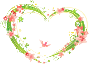 Floral_ Heart_ Frame_with_ Bird