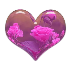 Floral Heart Glass Art