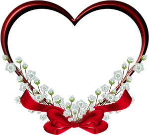 Floral Heart Love Frame PNG image